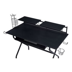 Black Rectangular Computer <b>Desk</b> with Keyboard Tray - Product Image 5