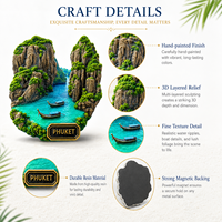 Aimant de réfrigérateur personnalisé en résine 3D, impression bateau, pour souvenirs de voyage en Thaïlande, vente en gros
