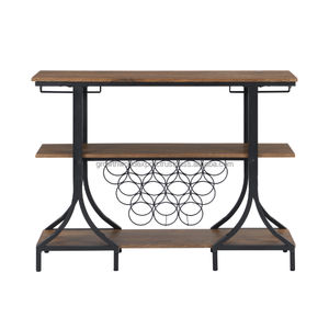 Table à vin moderne en bois massif Frances |   Table de rangement et de présentation design avec étagères |   Bar à usage domestique polyvalent 2026 - Product Image 2