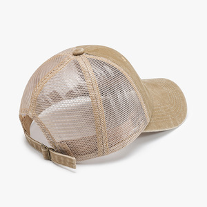Casquette de baseball classique en maille, style trucker, délavée, respirante, réglable, à fermeture snapback, pour usage quotidien, dos en maille, OEMODM - Product Image 6