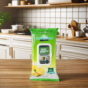 99% Bacteria-Free Spunlace Kitchen Wipes Lemon Scented for <b>Removing</b> <b>Oil</b> Grease & Food Residue Wet Wipes - Product Image 1