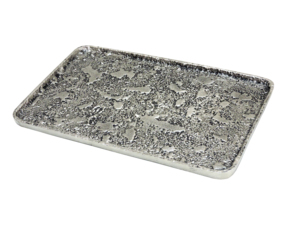 Juego de Bandejas de Aluminio Rectangulares Texturizadas, Platos Decorativos con Acabado Antiguo en Plata y Bronce para Decoración del Hogar - Product Image 3
