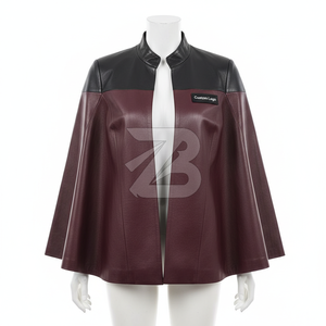 Women Genuine Leather Cape Sleeve Jacket Custom Logo OEM ODM Wholesale Color Block Fashion <b>Coat</b> Women's Jackets - Product Image 1