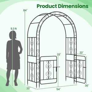 Arche de mariage pour jardin avec portail, plusieurs traverses latérales et 4 piquets de sol robustes - Product Image 5