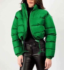 Women's <b>Winter</b> Puffer Jacket Reversible Waterproof Eco-Friendly Polyester/Nylon Fabric Stand Collar Full Sleeves Zipper Closure - Product Image 2
