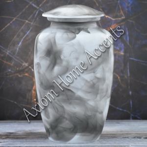 Elegante urna de cremación de aluminio hecha a mano con intrincados grabados, urna de tributo de Axiom Home Accents - Product Image 5