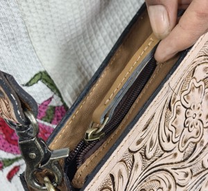 2026 New Arrival Tooling Florals Embossed Genuine Leather <b>Shoulder</b> Purse For Women Handmade Adjustable Single <b>Strap</b> <b>Shoulder</b> Bag - Product Image 4