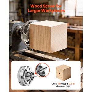 Mandrin de tour à bois pneumatique de 4 pouces avec 4 mâchoires nickelées auto-centrantes, adaptateur de filetage 1" x 8TPI, haute qualité - Product Image 5