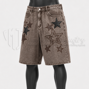 Shorts en jean baggy personnalisés pour hommes, style streetwear - Product Image 3
