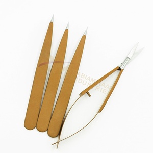 Juego de Pinzas para Cejas Profesionales de Alta Calidad RMI, Punta Curva y Puntiaguda, Acero Inoxidable, Pinzas Mini Sostenibles - Product Image 1