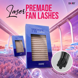 Charmlash Fournitures pour extensions de cils en gros, Extensions de cils laser, Bouquets de volume préfabriqués, Extensions de cils noir mat à base pointue - Product Image 1
