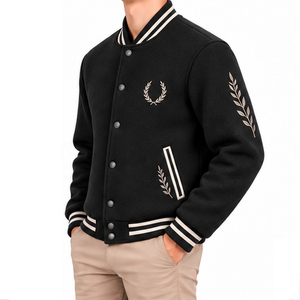 Chaqueta Universitaria de Lana Personalizada para Hombre, OEM ODM, Bordada, Proveedor de Fábrica al por Mayor, Marca Privada, Ropa de Invierno para Hombre, Lana - Product Image 2