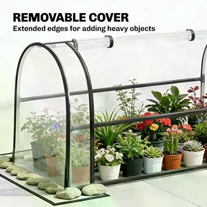 Grande Serra da Giardino Moderna Pop-up in Acciaio Zincato con Telaio in Legno/Acciaio e Materiale in PVC/Vetro per la Crescita delle Piante all'Aperto - Product Image 3