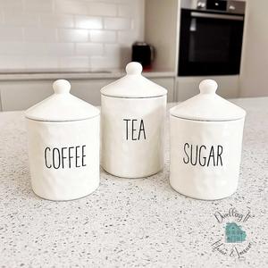 Juego de Recipientes Minimalistas para Cocina con Tapa Hermética, Almacenamiento Elegante para Encimera, para Té, Café, Azúcar, Organizador Moderno para Despensa - Product Image 1