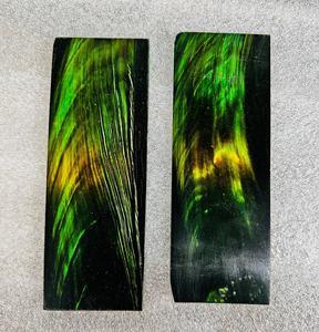 Plaque en corne de buffle naturelle personnalisée avec des rayures blanches, fabrication artisanale, moderne, pour lunettes, manche de couteau - Product Image 2