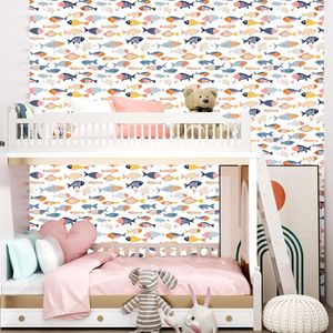 Papel Tapiz Vintage Boho con Hojas, Mural Floral Blanco Autoadhesivo Removible, Vinilo Impermeable para el Hogar - Product Image 4