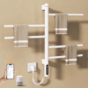 SIOYIE Scaldasalviette Elettrico Intelligente da Parete, Girevole e Riscaldato con Timer Smart e Barre Orientabili a Basso Consumo Energetico per Bagno - Product Image 1