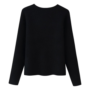 Cárdigan de punto fino para mujer, estilo cropped, cuello redondo, botones, puños acanalados, manga larga, suave y cómodo para el invierno - Product Image 2