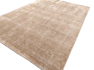 Alfombra de Bambú y Seda Tejida a Mano en Color Beige – Alfombra Moderna Minimalista de Lujo - Product Image 2