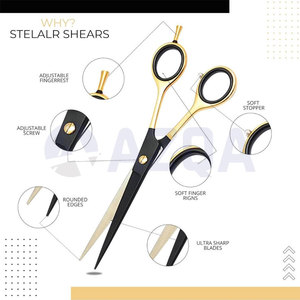 Stainless Steel Right-Handed Blunt Tip Hair Cutting Scissors Medium Handle Spare Finger <b>Rings</b> Premium Storage Box for - Product Image 4
