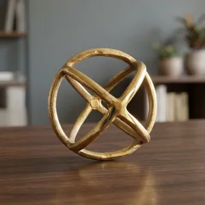 Petite sphère en métal doré, moderne, faite à la main, de haute qualité, objet décoratif, décoration de table pour la maison, le bureau, le salon, la chambre - Product Image 3