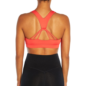 AL SWANS Soutien-gorge de sport pour femme, vert sarcelle, maintien moyen, bretelles croisées, sans couture, en Spandex/Nylon, séchage rapide, service OEM, pour le yoga - Product Image 6