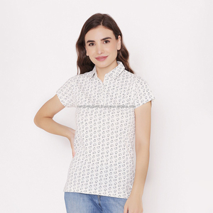 Suéter de Punto Personalizado para Mujer, Estilo Casual, Cuello Polo, Manga Corta, Transpirable y a la Moda, de Nardon Apparel - Product Image 3
