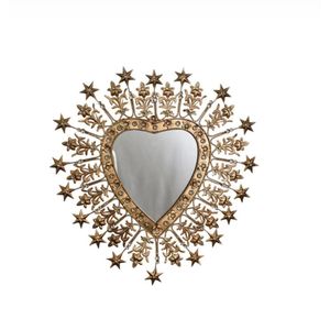 Decoración de Pared de Corazón Sagrado de Metal Dorado Vintage al por Mayor, Exquisito Adorno Colgante de Corazón Flameante Milagro para Decoración del Hogar, Corazón Boho - Product Image 4