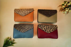 Nouveau Style cuir recyclé couleur trapu sac à bandoulière haute qualité imprimé Animal fourrure cuir sac à main multicolore femmes sac à bandoulière - Product Image 3