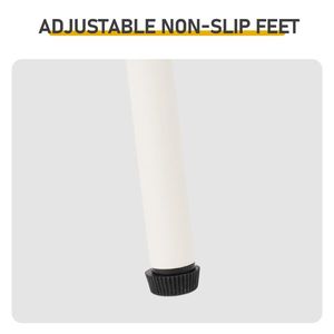 Tavolino da Patio Rotondo a 2 Livelli in Metallo Bianco Crema, Piccolo Tavolo Laterale per Interni ed Esterni, per Caffè o Uso Generale - Product Image 4