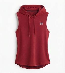 Camiseta sin mangas con capucha para mujer, talla grande, cuello redondo, chaleco deportivo, color liso, camiseta informal para fitness, transpirable, ropa de mujer - Product Image 5