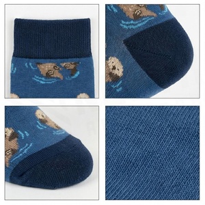 Crew <b>Socks</b> Geometric Pattern Blue Breathable <b>Running</b> <b>Socks</b> for Adults Spring Season - Product Image 4