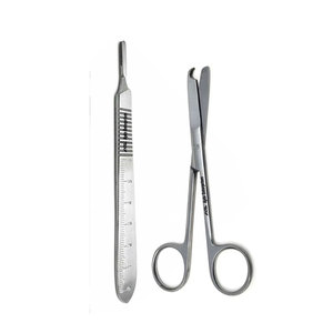 Ciseaux à suture manuels 4,5 pouces, manche de scalpel, lames chirurgicales en acier inoxydable, kit d'instruments médicaux - Product Image 5