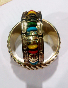 High Quality Stylish bangles & cuffs Handmade Resin Wood Metal Bone with <b>Diamond</b> and Pearl Unique Chain Design agate - Product Image 2