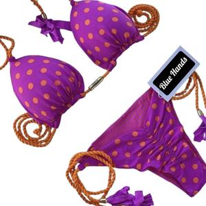 Ensemble de bikini tie-dye bleu pour femmes, 2 pièces, dégradé de couleurs, bikini à franges, maillot de bain en spandex et polyester extensible, vêtements de plage - Product Image 6