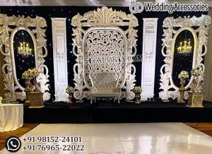 Escenario de Boda al Estilo Vintage del Sur de la India, Decoración para Bodas Tamilas con Marco de Fondo, Escenario de Boda Indio de Estilo Antiguo - Product Image 2