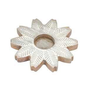 Handcrafted Wooden Flower <b>Tealight</b> Candle <b>Holder</b> Decorative Floral Candle Stand for Home Table Decor - Product Image 3