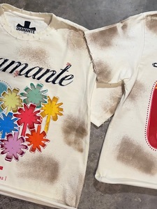 High Quality Customized Crop Tee Wholesale Short Sleeve Cotton Shirt With Vintage <b>Spray</b> Wash And Custom Print - Product Image 5