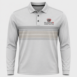 Polo homme de haute qualité, personnalisé, à manches longues, en mélange de polyester, avec poche poitrine - Product Image 5