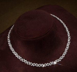 Elegante Collar de Plata 925 con Diamante Cultivado en Laboratorio, Certificado IGI, Corte Marquesa, Estilo Vintage, para Mujer - Product Image 2