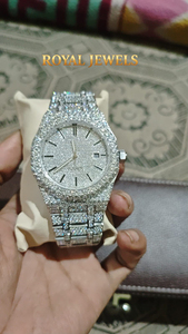 Iced Moissanite <b>Automatic</b> Men Watch Two Tone Stainless Steel Band Sapphire Crystal Dial Hip Hop <b>Wristwatch</b> - Product Image 1