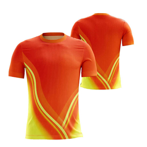 Camiseta de Fútbol Sublimada Personalizada para Hombre, Degradado Naranja y Amarillo, Manga Corta, Absorbe la Humedad, Ajuste Atlético, Poliéster, Todas las Temporadas - Product Image 3