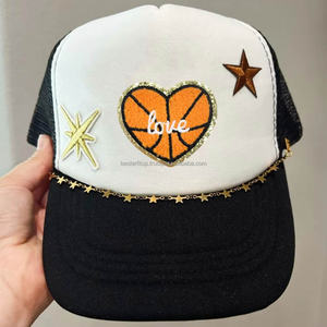 100% ปักลายลูกบาสเก็ตบอลผ้ากำมะหยี่สำหรับประดับหมวกออกแบบได้ตามต้องการ - Product Image 3