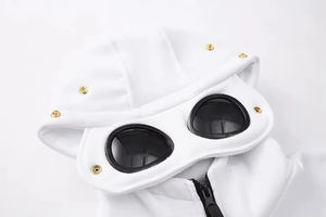 Sweat à capuche zippé Techwear 2026 avec protection pour les yeux – Coton épais sans cordon 100 % coton, streetwear personnalisé pour homme - Product Image 6