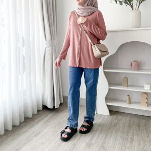 เสื้อคาร์ดิแกนถักแบบพื้นฐานสำหรับผู้หญิง - Product Image 6