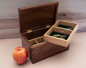 1. Caja de Joyería de Madera Hecha a Mano para Mujer, Organizador de Joyas de Madera Natural para Anillos, Pendientes, Collares y Pulseras, Elegante - Product Image 5