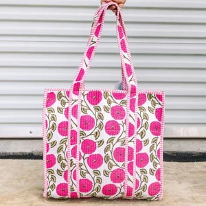 Bolso Tote de Algodón Acolchado con Estampado Floral, Bolso de Hombro, Ligero, para Uso Diario, Elegante, Reutilizable, para Viajes, Playa, Mujer - Product Image 1