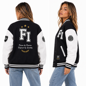 Chaqueta Varsity Corta de Chenille Bordada para Mujer, Chaqueta Letterman de Mezcla de Lana, Fabricante de Chaquetas de Béisbol con Etiqueta Privada, EE. UU. - Product Image 4