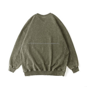 Autumn Vintage Heavyweight Terry Cotton <b>Crewneck</b> <b>Sweater</b> Men Custom Pattern Hoodies Oversize Vintage Acid Washed <b>Sweater</b> For Men - Product Image 4