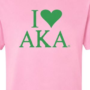 Camiseta I Love AKA, camiseta de algodón bordada en rosa y verde, Top informal de manga corta a la moda para mujeres y hombres, ropa cómoda de verano - Product Image 4